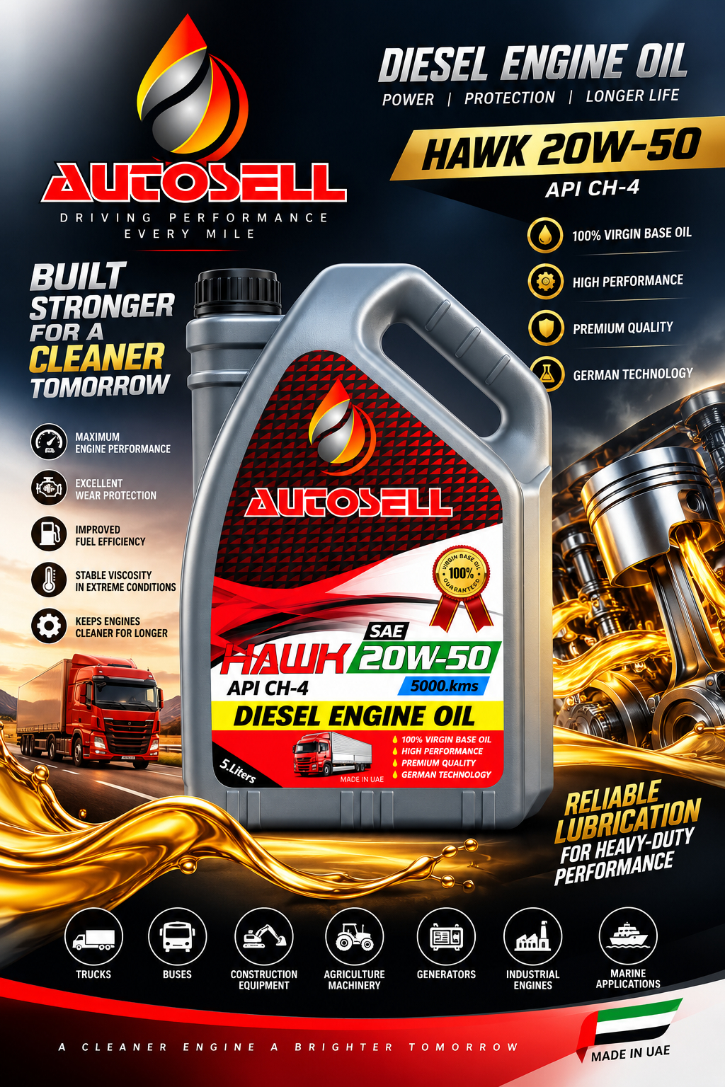 Diesel Engine Oil 20W-50 (5 Litres)